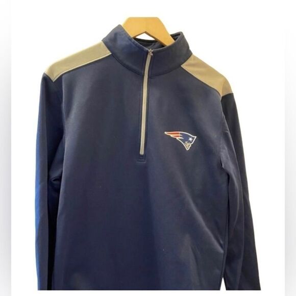 NFL Mens New England Patriots 1/4 Zip Pullover Size M EUC - Picture 1 of 3